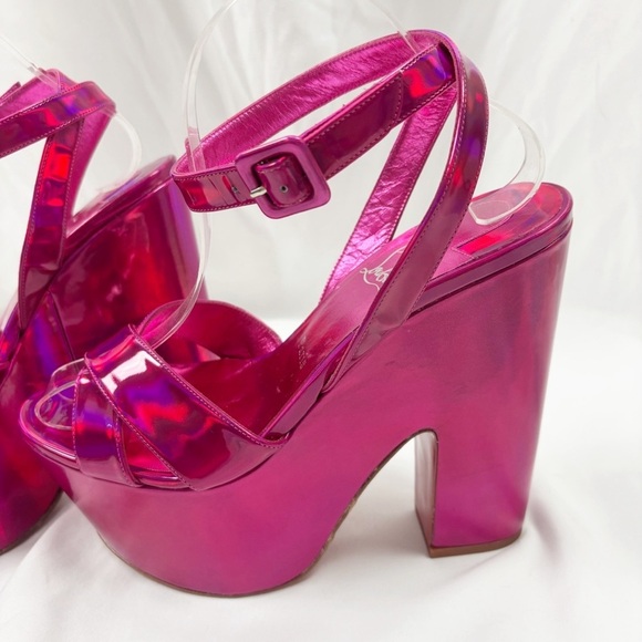 Christian Louboutin Superyaz 160mm Patent Leather Metallic Sandals EU 40 - Picture 9 of 13